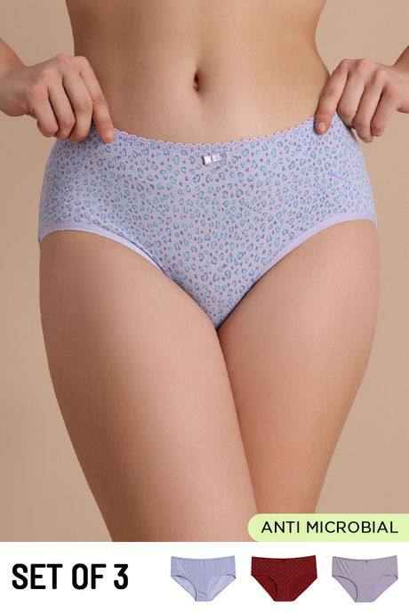 Buy Zivame Regular Rise Full Coverage Hipster Panty (Pack of 3) - Multicolor